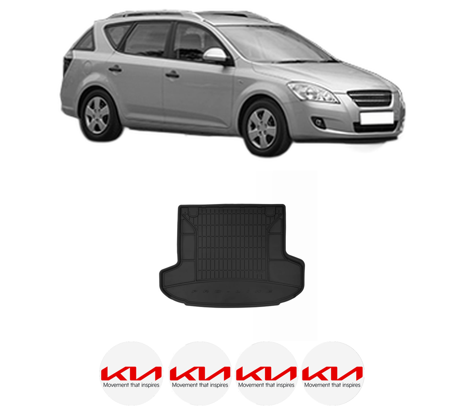 Tavita Portbagaj KIA CEE'D SW (ED) din 2007-2012, Protectie Portbagaj Auto, 4x Stickere auto cu KIA