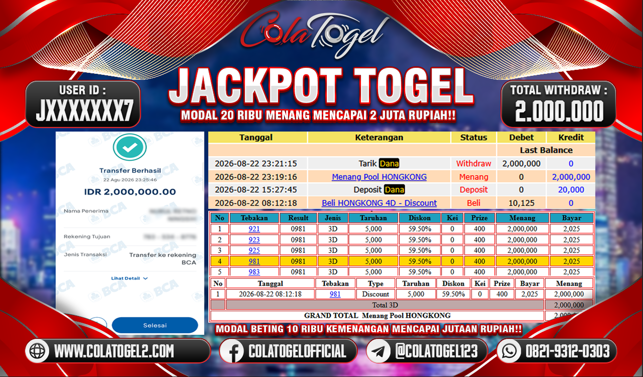 JACKPOT HONGKONG LOTTO!!
