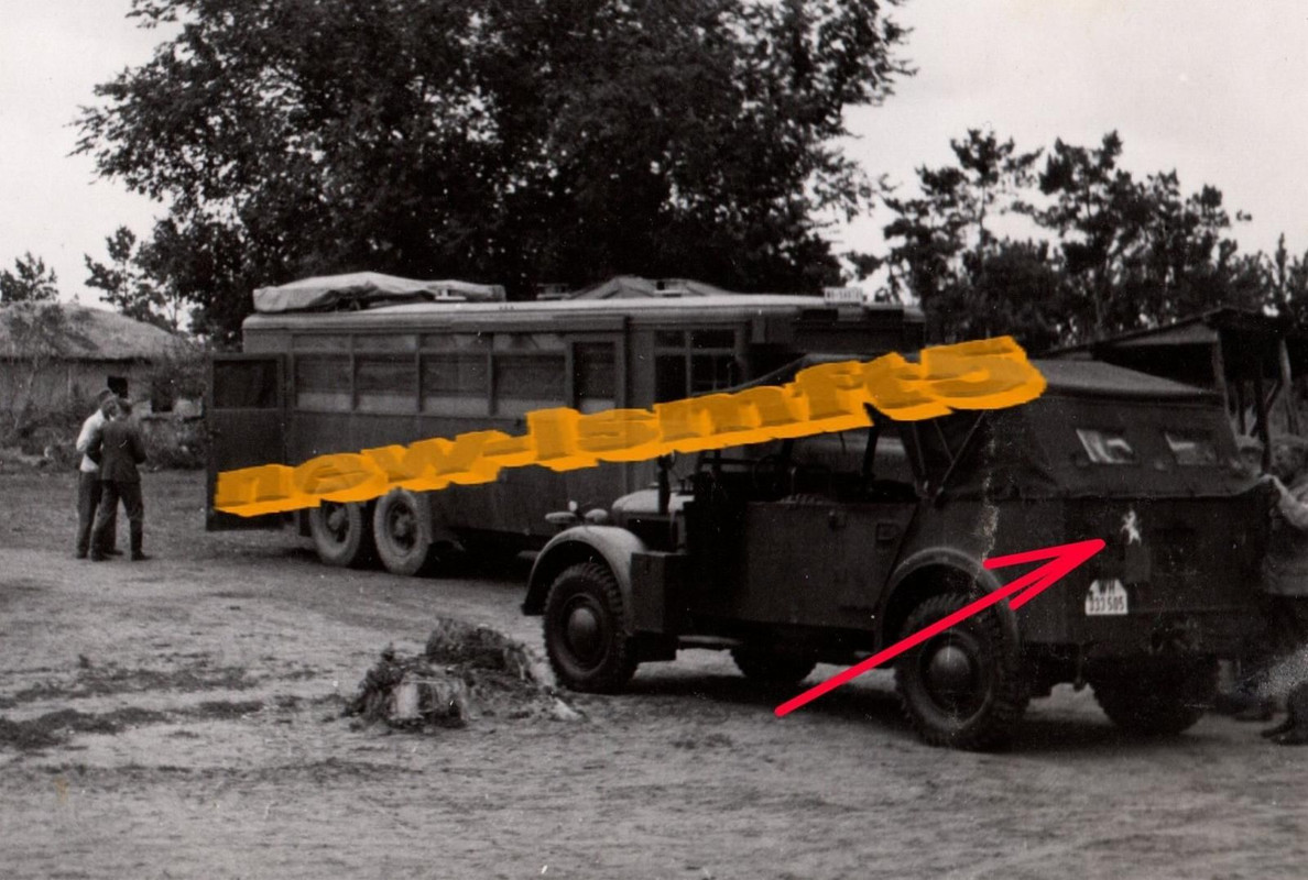 PKW Kfz Maling Div.Zeichen 6.Armee Horch Kübel v