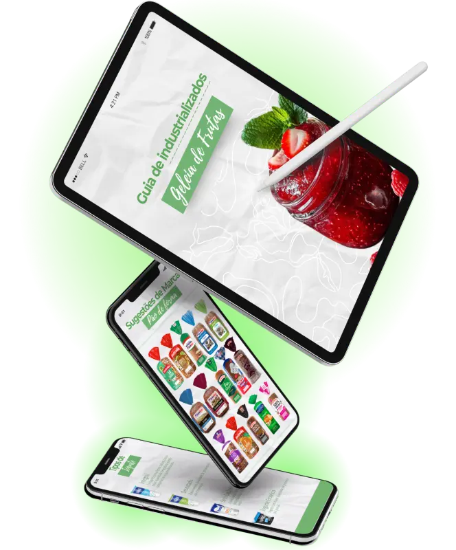 Materiais Nutri Prime em tablets e notebooks