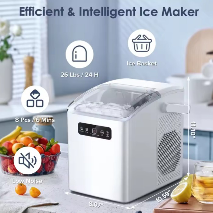 AGLUCKY Ice Maker Front View