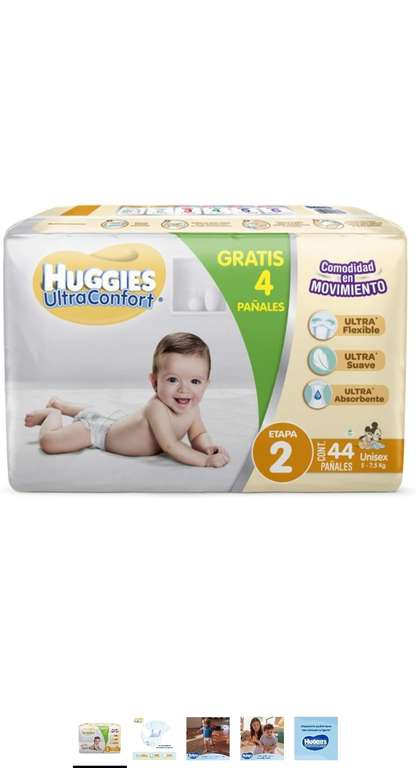 Amazon: Pañales huggies Ultraconfort Etapa 2 
