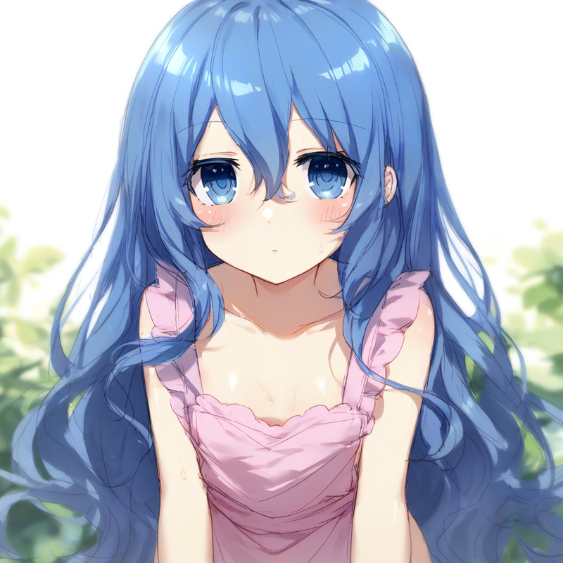 1girl, yoshino (date a live), nearly naked apron, underwear, blue hair, blue eye s-1562817606