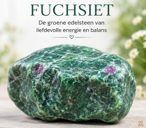 Fuchsiet met robijn ruwe vorm