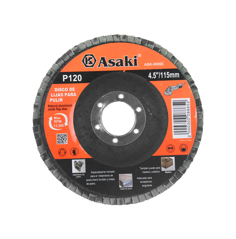 DISCO DE LIJAS P/PULIR P120 115MMX22.23MM ASAKI