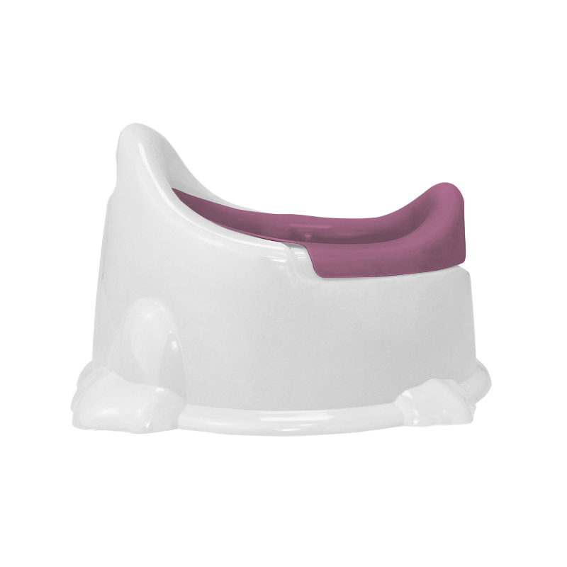Troninho Infantil Potty Clingo Branco e Rosa Antirrespingo