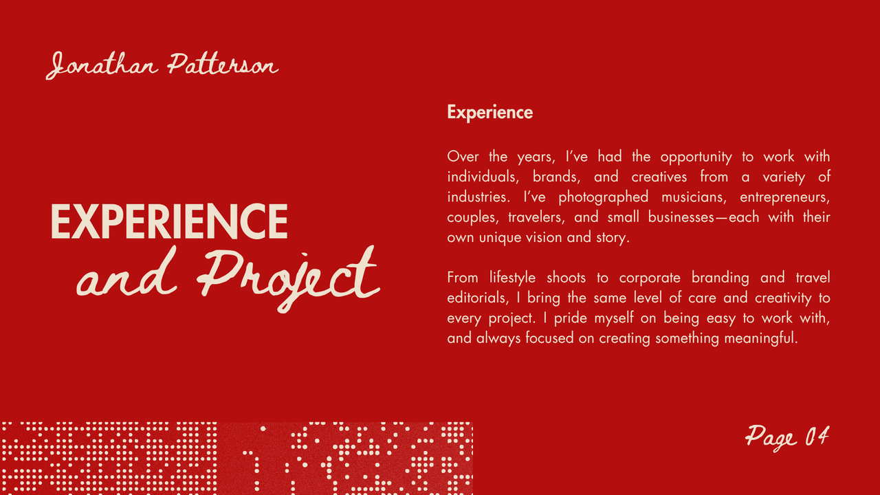 Red and Beige Modern Creative Portfolio Online Portfolio