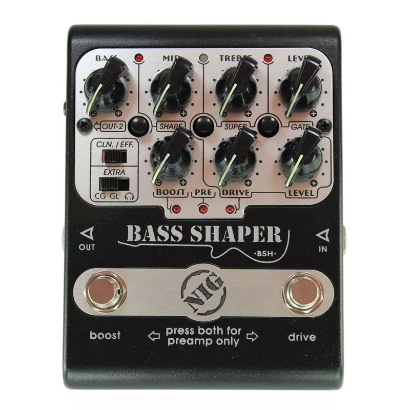 Pré AMP com drive. Bass-shaper