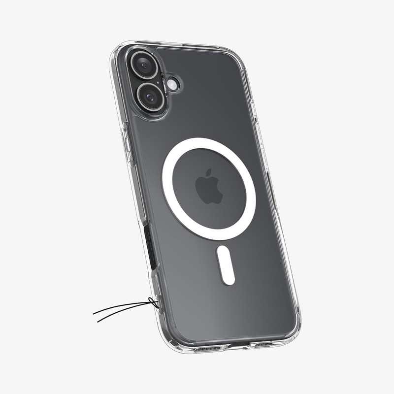 El forro Spigen Crystal Hybrid mostrando su anillo MagSafe integrado.