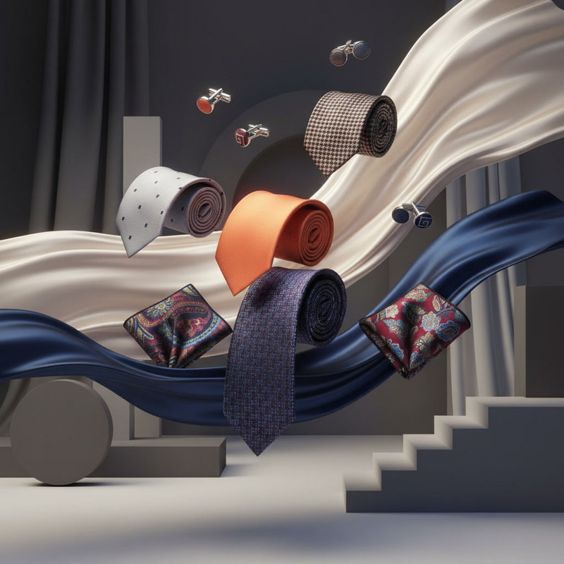 High-quality men’s accessories showcased in a clean luxury presentation