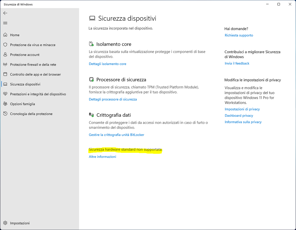 Funzionalità di sicurezza hardware Windows 11 e Hackintosh (Dual Boot