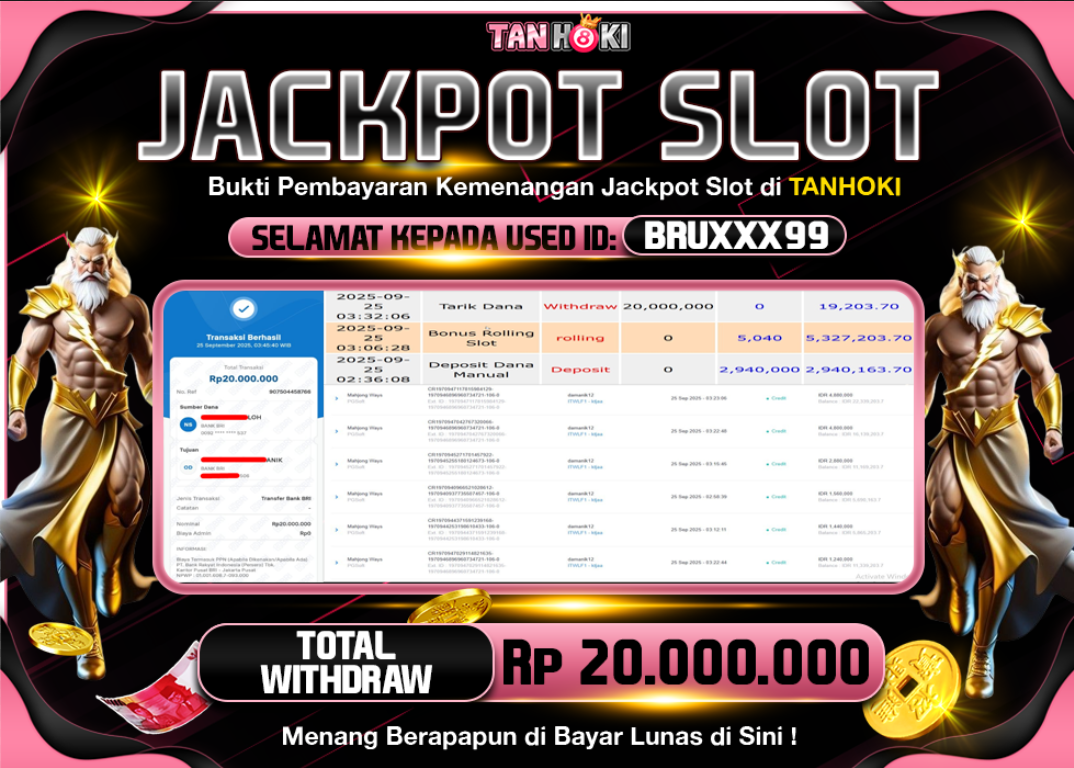 TANHOKI JACKPOT SLOT MAHJONG WAYS  Rp.20.000.000,- LUNAS