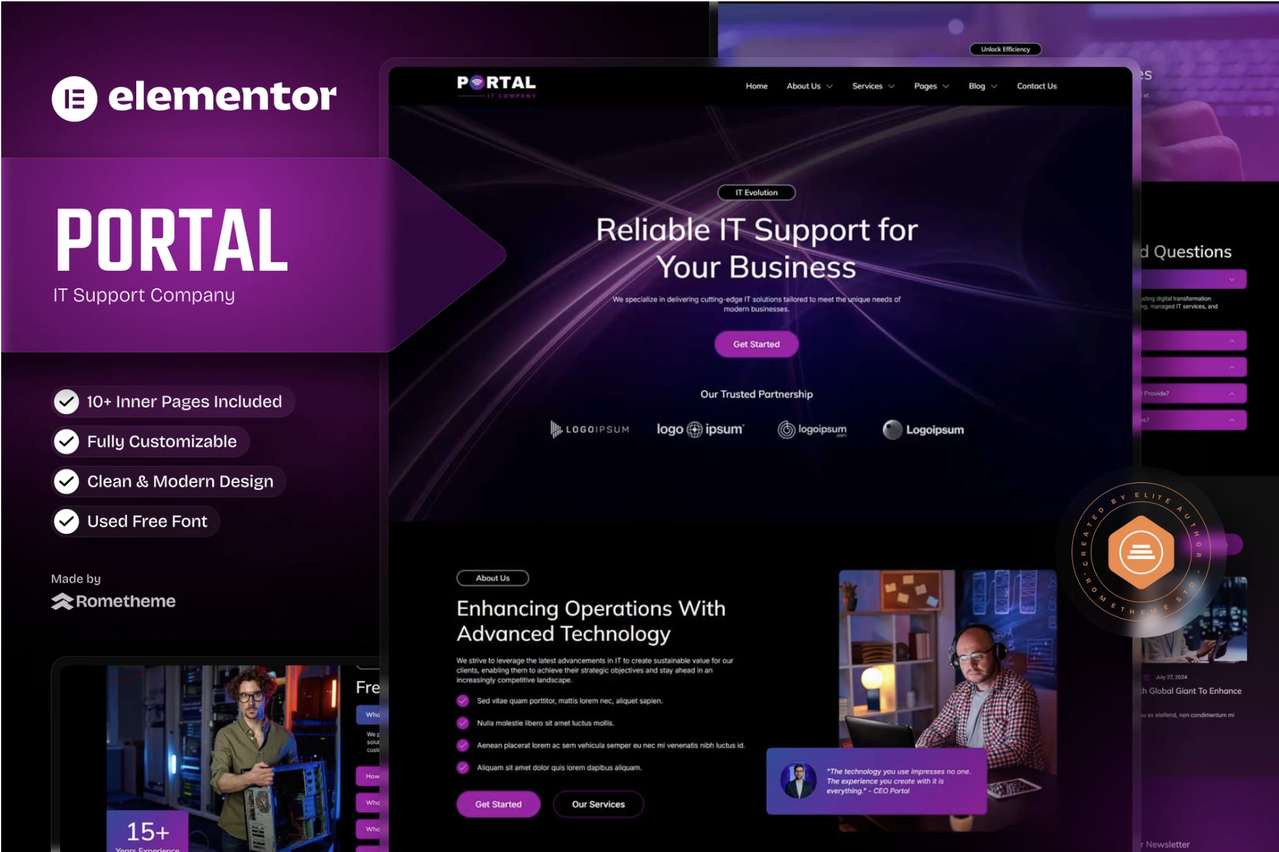 Portal - IT Company Elementor Template Kit
