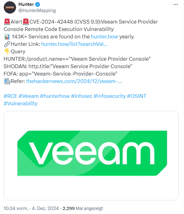 Veeam-Schwachstellen