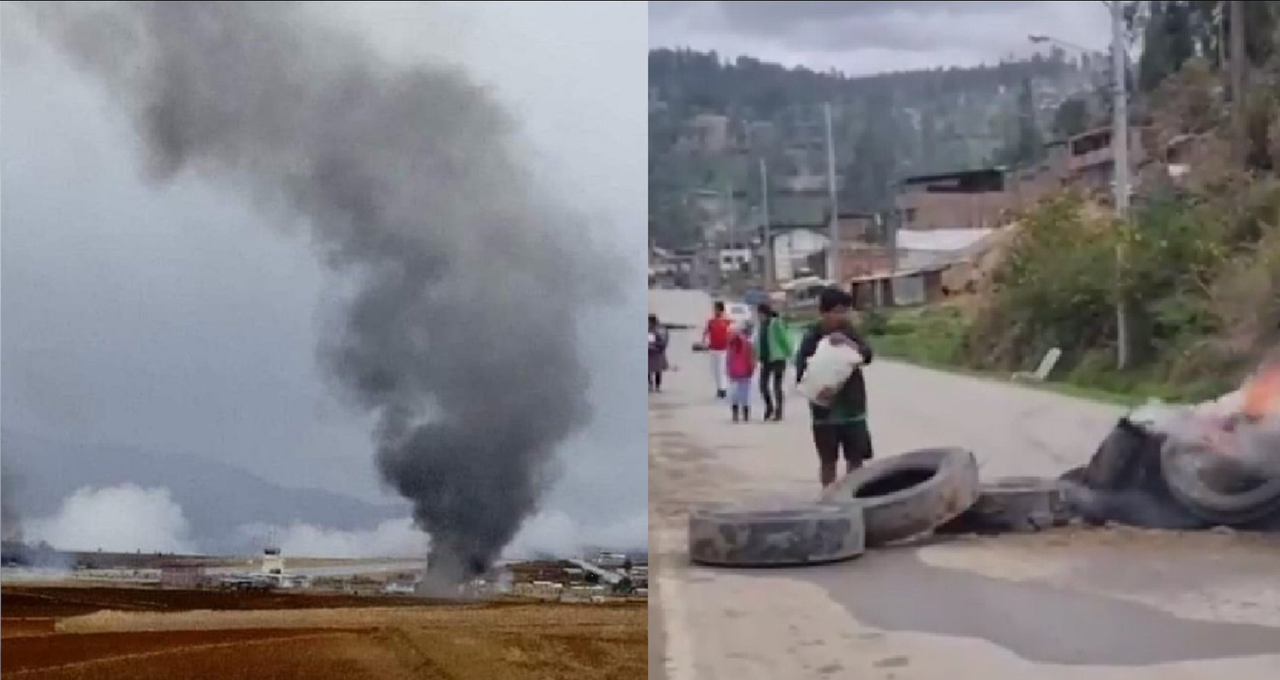 Crisis en Perú: simpatizantes de Pedro Castillo incendian aeropuerto