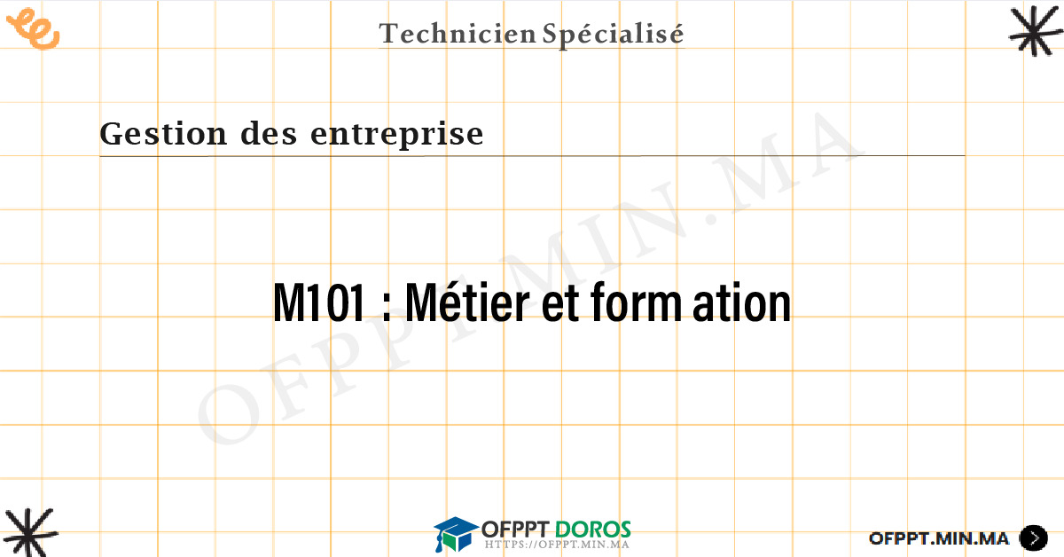 Sommaire détaillé du cours Métier et formation M101 OFPPT - Structure du module