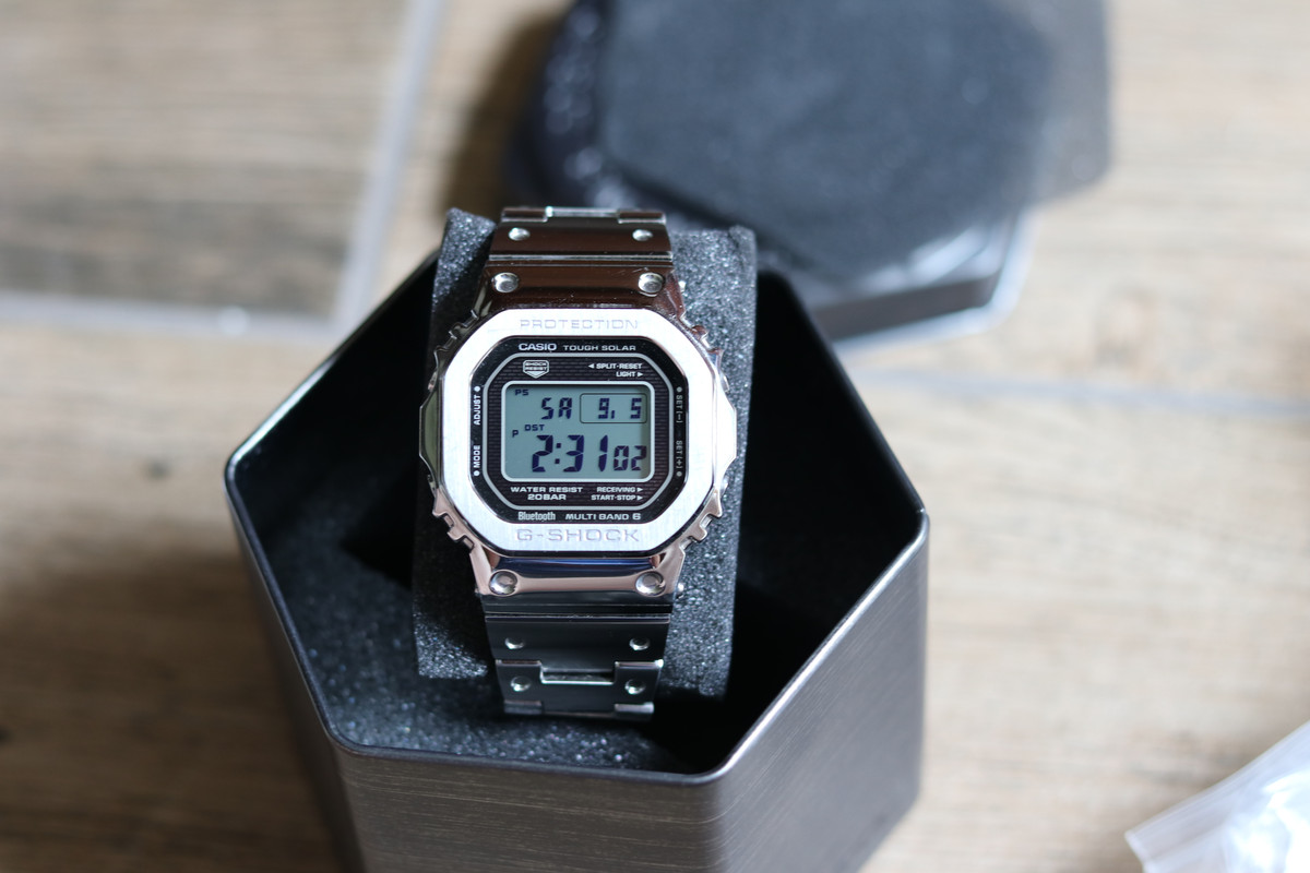 FS: Casio G-Shock GMWB5000D-1 All Metal Square on bracelet with
