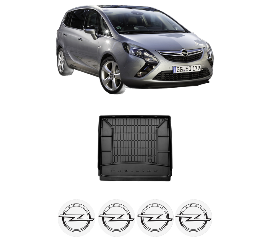 Tavita Portbagaj OPEL ZAFIRA TOURER C (P12) din 2011-2019, Protectie Portbagaj Auto, 4x Stickere auto cu OPEL
