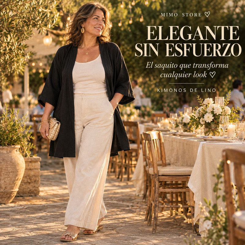 Kimono de Lino MIMO detalle