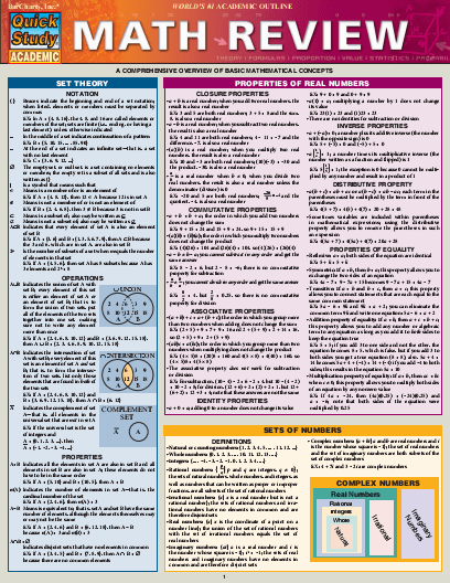 Math Review (Quick Study Academic)
