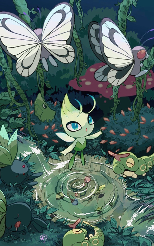 celebi-oddish-butterfree-caterpie-and-me