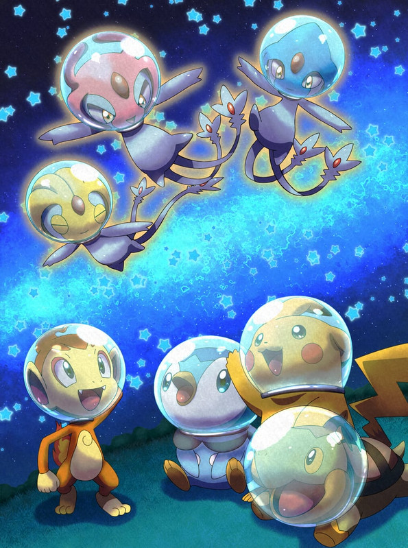 pikachu-piplup-turtwig-chimchar-mesprit-