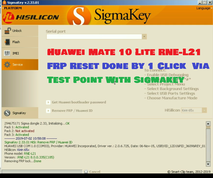Huawei Mate 10 Lite RNE-L21 FRP Reset Done By 1 Click Via Test Point With  Sigmakey - GSM-Forum