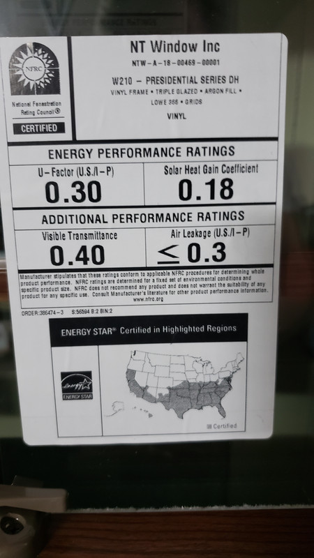 NFRC Rating 9000 Series DH