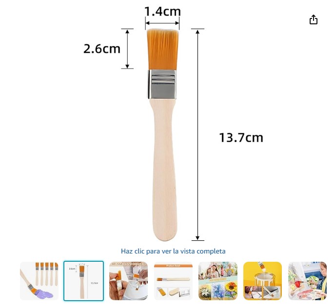 Set x5 piezas Brocha Suave Para Estarcido Cabo plano Surtidos