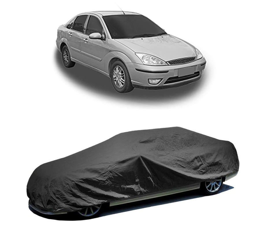 Husa tip prelata auto pentru FORD FOCUS I Saloon (DFW) 1999 - 2005,culoare negru, material textil impermeabil, rezistanta la intemperii praf UV, CARPASSION Husa Protectie