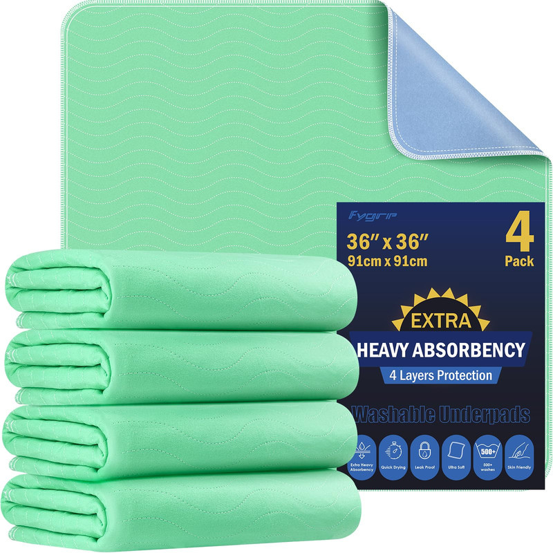 Fygrip Washable Underpads 36x36 4 Pack