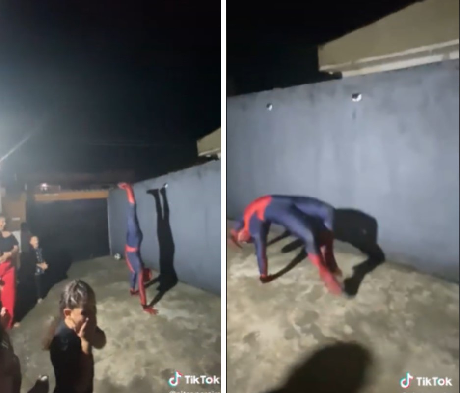 Spider-Man llega al cumpleaños de un niño con épica entrada