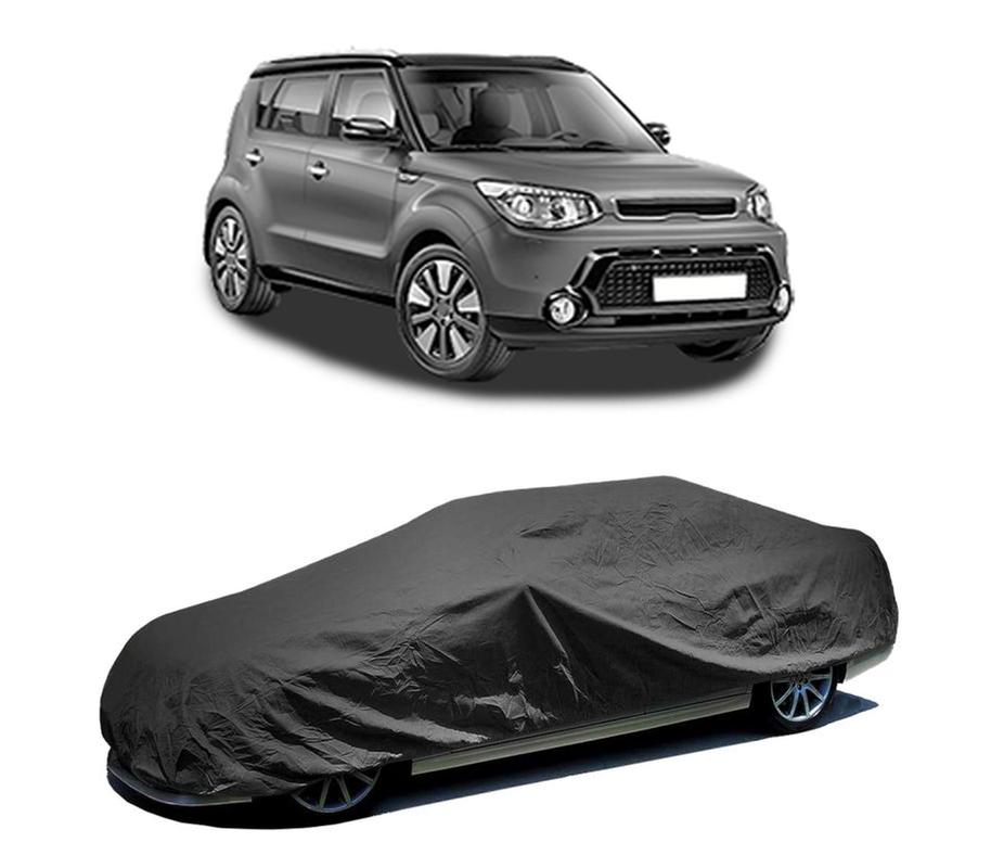 Husa tip prelata auto pentru KIA SOUL II (PS) 2014 - 2018,culoare negru, material textil impermeabil, rezistanta la intemperii praf UV, CARPASSION Husa Protectie