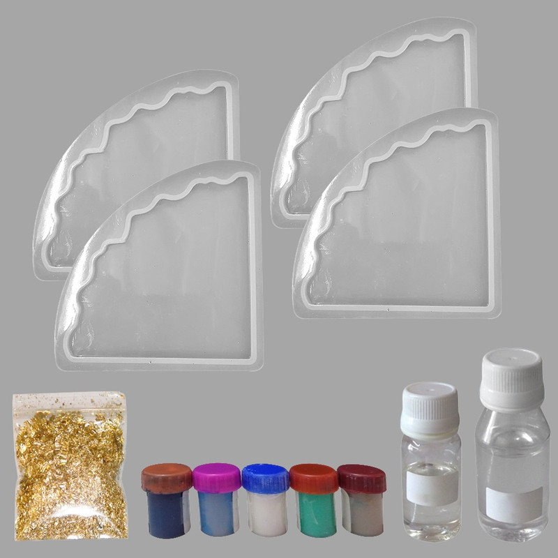 Resin Art with Triangle Coaster Moulds DIY Kit 