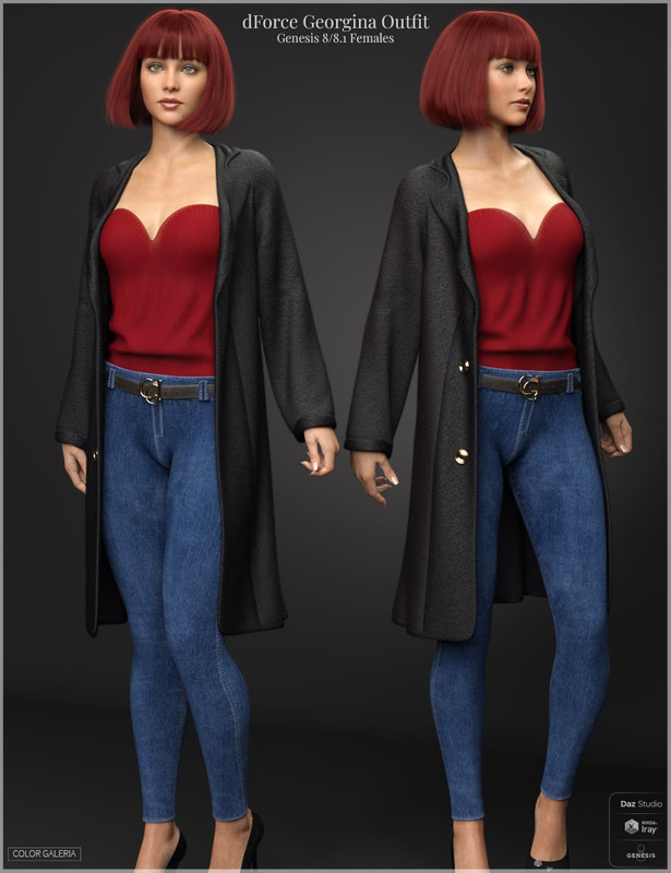dForce Georgina Outfit for Genesis 8 and 8.1 Females
