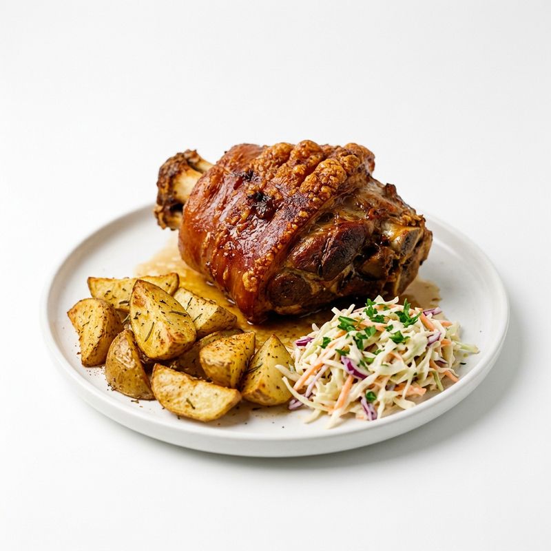 Codillo Con Papas Y Ensalada De Col