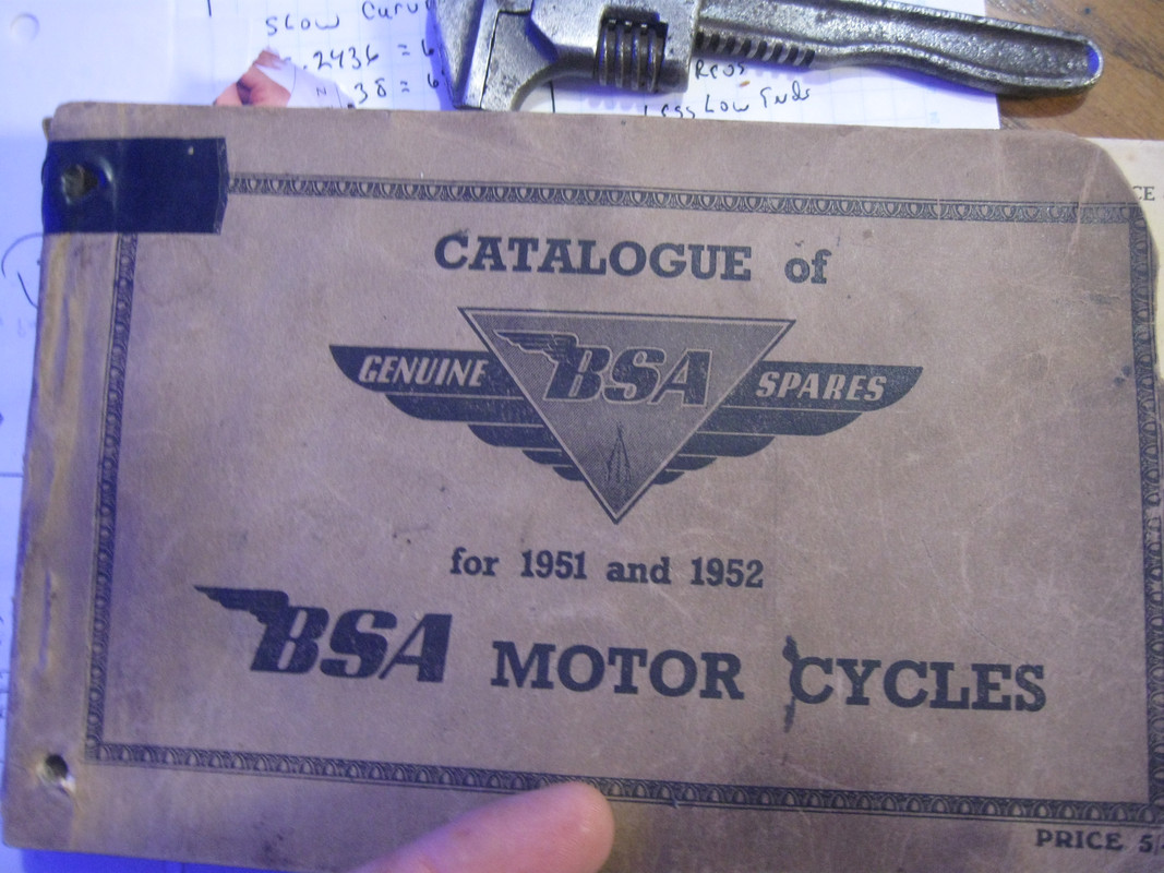 BSA 1951 and 1952 Parts Book