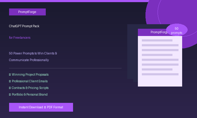 ChatGPT Prompt Pack for Freelancers — 50 Power Prompts