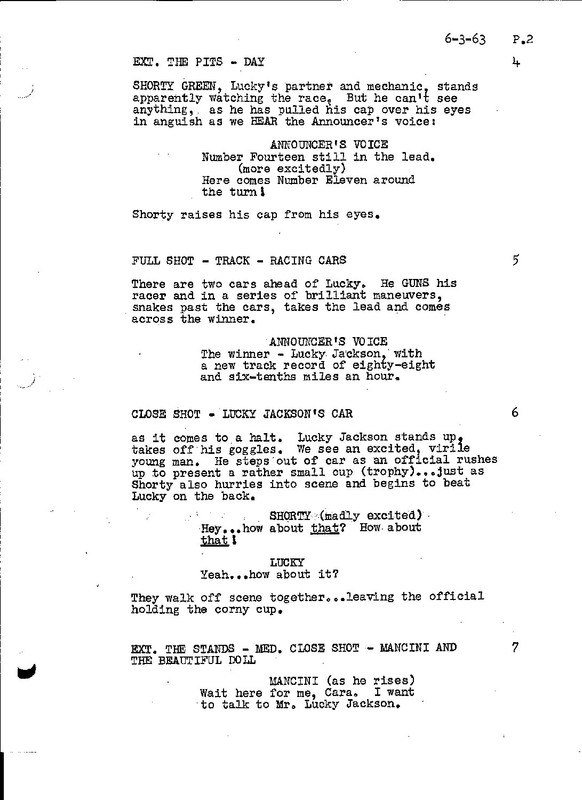 Pre-production sheedfor Viva Las Vegas, Page  4