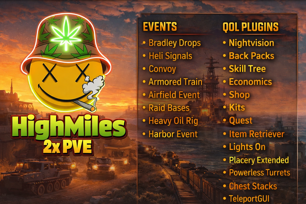 Баннер сервера [US]HighMiles|2x|ZOMBIES|SkillTree|PVP ZONES|PURGE