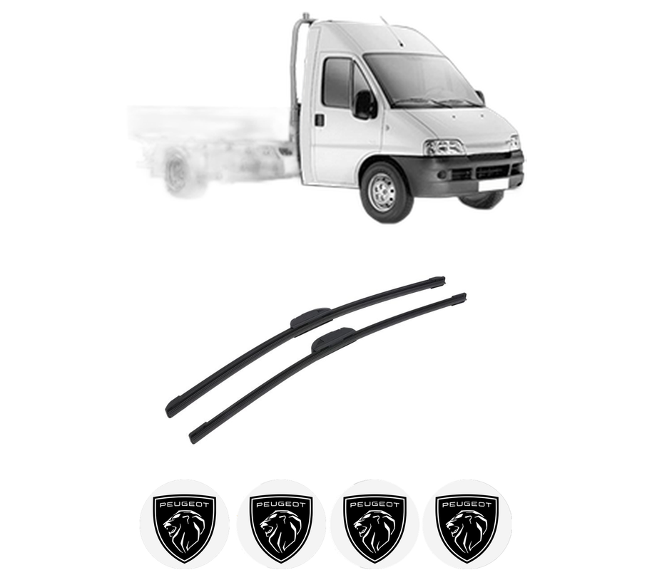 Set stergatoare auto PEUGEOT BOXER Platform/Chassis (244) din 2001-2006, pentru parbriz auto, 2 bucati, Bosch Aerotwin Retrofit, din cauciuc siliconat rezistent, 4 Stickere Auto PEUGEOT