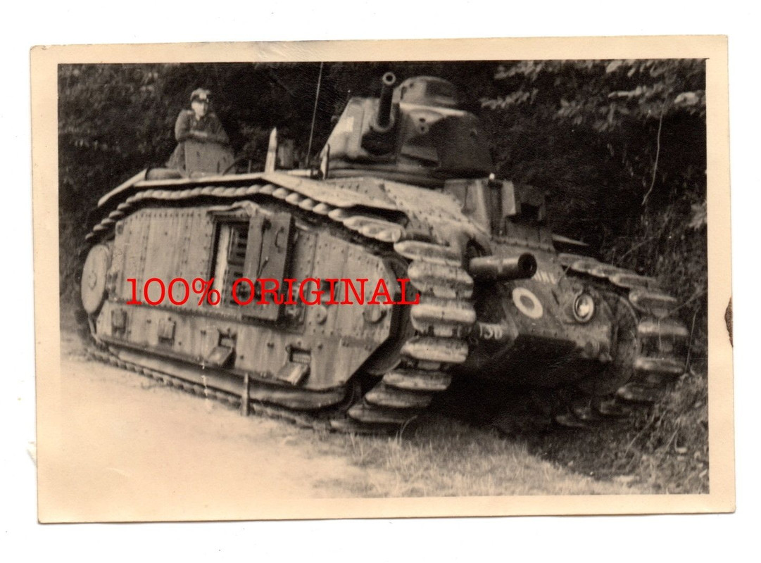 Original Foto französischer Panzer CharB mit Ken