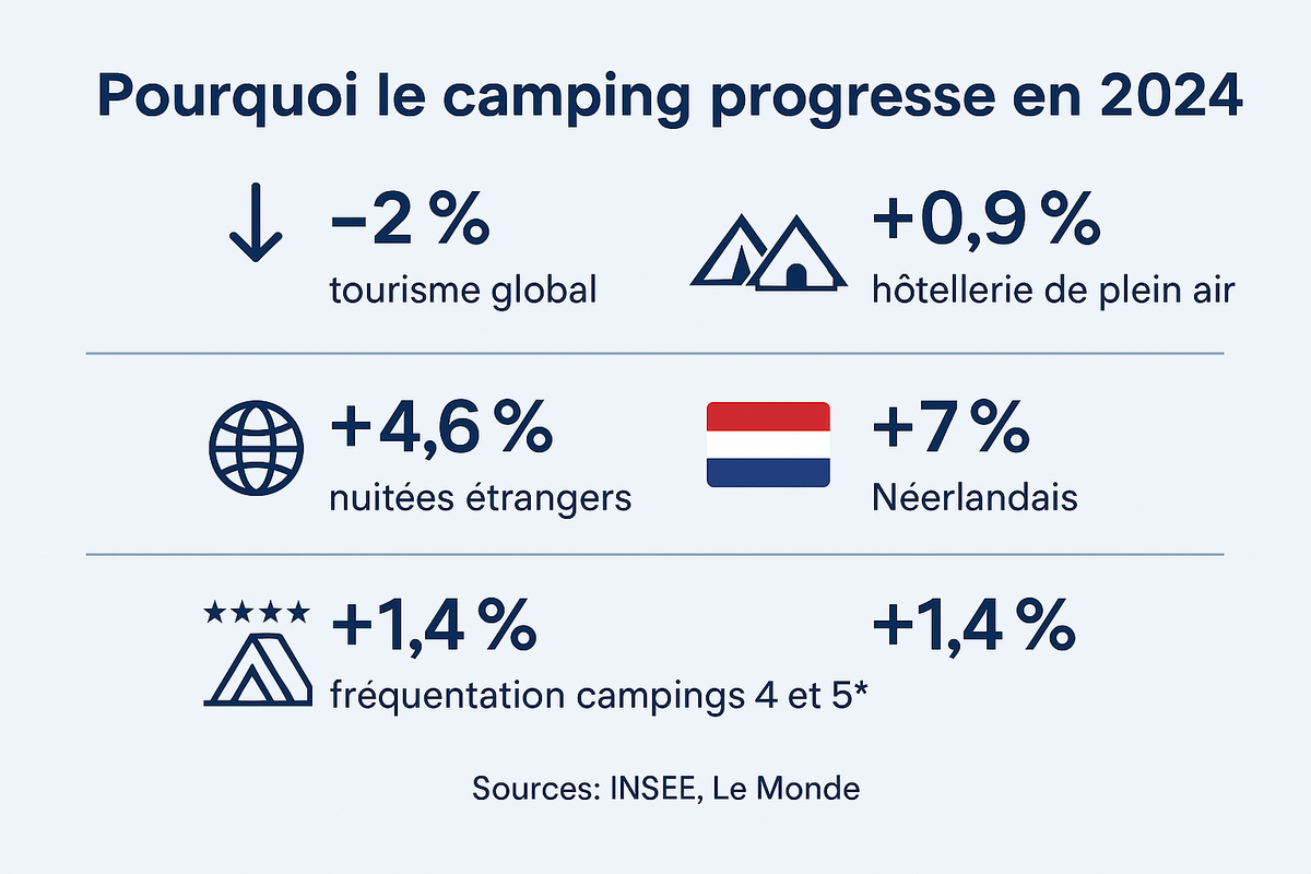 Graphique des nuitées camping 2024
