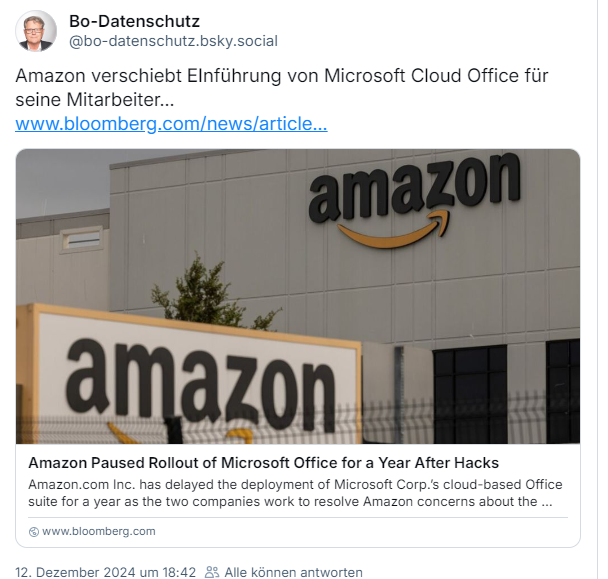 Amazon pausiert Microsoft 365-Rollout