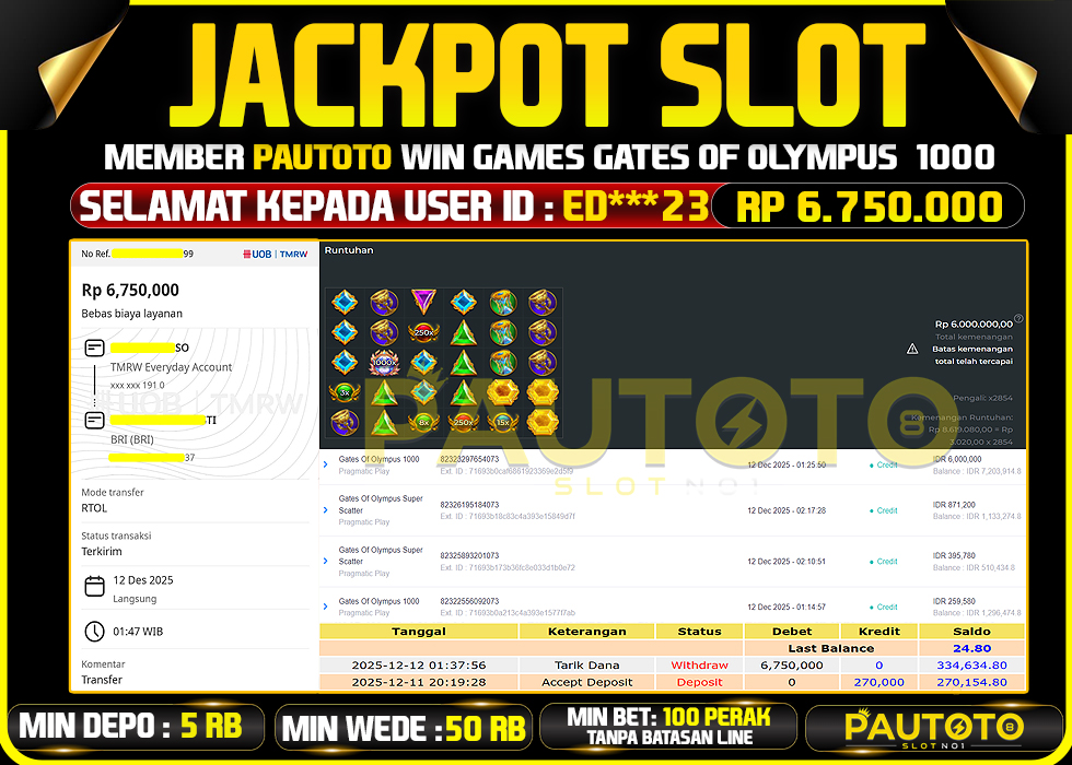BUKTI JACKPOT LUNAS PAUTOTO