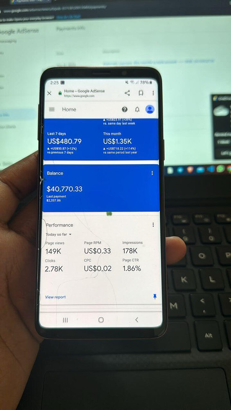 AdSense Earnings Proof - $40,770.33 This Month