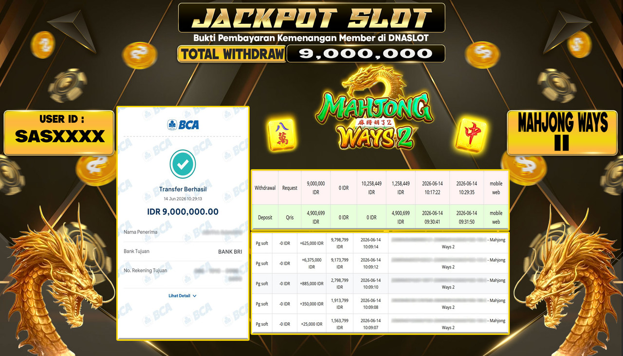 JACKPOT SLOT MAHJONG WAYS 2  14 JUNE 2026