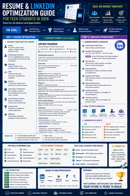 Resume and LinkedIn Optimization Guide for Tech Students in 2026