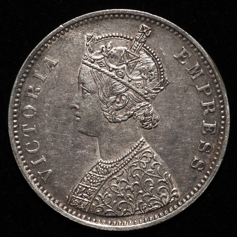 1 rupia India Británica Emperatriz Victoria 1877. PAS6710b