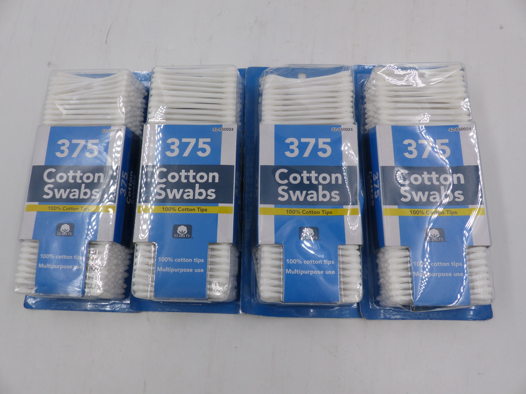 LOT OF 4 COTTON SWABS 42-650024 375 SWABS PER PACK LOT OF 4 COTTON SWABS 42-650024 375 SWABS PER PACK
